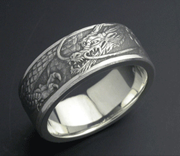 Saito - Rise Dragon - L Silver Ring ( 950 Silver ) – Magnificent Items