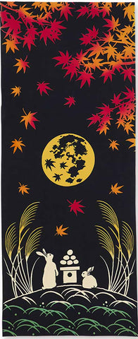 Kenema  -  Koyou no Meigetsu   紅葉の名月  ( Autumn leaves and harvest moon)   (The dyed Tenugui)