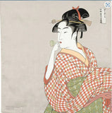 Sumidagawa - Kitagawa Utamaro- Woman blow Vidro  (ビードロを吹く女)  - Furoshiki  70 x 70 cm