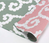 Cho Musubi - karakusa  Moss green/light pink - Double Sided Dyeing  - karakusa モスグリーン/ライトピンク - Furoshiki 50 x 50 cm