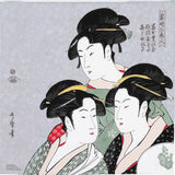 Sumidagawa - Kitagawa Utamaro- Kansei Sanbizin (寛政三美人)  - Furoshiki  70 x 70 cm