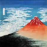 Sumidagawa - Katsushika Hokusai -Aka Fuji (赤富士 コン) - Furoshiki 104 x 104 cm