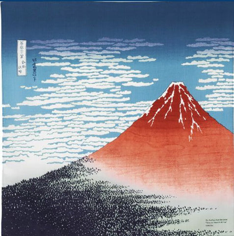 Sumidagawa - Katsushika Hokusai - Aka Fuji (赤富士)   - Furoshiki  70 x 70 cm