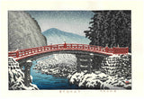 Kawase Hasui - #HKS-12   Nikko Shinkyo no Yuki  (Snow at Shinkyo Bridge,Nikko) - Free Shipping