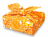 Konomi - Honeycomb Furoshiki Orange   ハニカム／オレンジ  50 x 50 cm  (Japanese Wrapping Cloth)