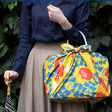 Kata Kata - Water repellent finish - Hummingbird  Yellowアクアドロップ ハチドリ キイロ(撥水加工) - Furoshiki   100 x 100 cm