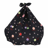 Eco Cloth　Furoshiki and Drawstring Bag Set　　エコクロス®文様柄ふろしき　×　巾着セット　 - Bell and cherry blossoms 鈴と桜  　 - Furoshiki   70 x 70 cm