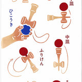 Kenema -  Kendama　けん玉 (The dyed Tenugui) - Japanese traditional Tenugui