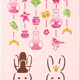 Kenema  - Bunny bina うさぎ雛  Japanese Tradition Cotton Towel (The dyed Tenugui)