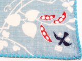 Takehisa Yumeji - Beans Light Blue - Gauze Towel (Handkerchief)  ガーゼタオルハンカチ まめ ミズイロ   25 x 25 cm