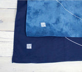 Tokolo Musubi - Natural indigo dyeing 天然藍染  Golden ratio arabesque indigo dyeing (黄金比 唐草 藍むら染め) - Furoshiki 100 x 100 cm