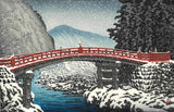 Kawase Hasui - #HKS-12   Nikko Shinkyo no Yuki  (Snow at Shinkyo Bridge,Nikko) - Free Shipping