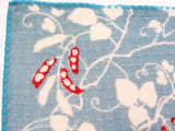 Takehisa Yumeji - Beans Light Blue - Gauze Towel (Handkerchief)  ガーゼタオルハンカチ まめ ミズイロ   25 x 25 cm