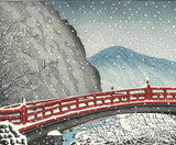 Kawase Hasui - #HKS-12   Nikko Shinkyo no Yuki  (Snow at Shinkyo Bridge,Nikko) - Free Shipping