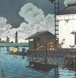 Kawase Hasui - #HKS-9  Ame no Ushibori (Rain at Ushibori)  - Free Shipping