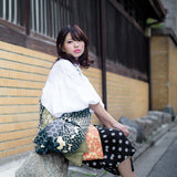 Konomi - Honeycomb Furoshiki   Black  ハニカム/漆黒            97X97cm  (Japanese Wrapping Cloth)