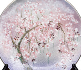 Saikosha - #006-02 Shidare Sakura (Cloisonné ware ornamental plate) 30.00 cm - Free Shipping