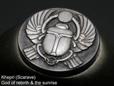 Saito - Egyptian motif  KHEPRI - Scarab - God of rebirth & the sunrise Amulet Silver Ring