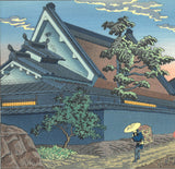 Asano Takeji - TA20  Yamato Boshoku (Twilight in the village, Nara) 浅野竹二木版画 TA20 大和路暮色- Free Shipping